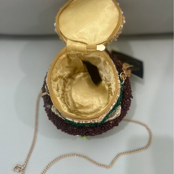 Hand Made in India Beaded Hamburger Bag Crossbody Rare Unique Viral Tik Tok - Picture 10 of 11